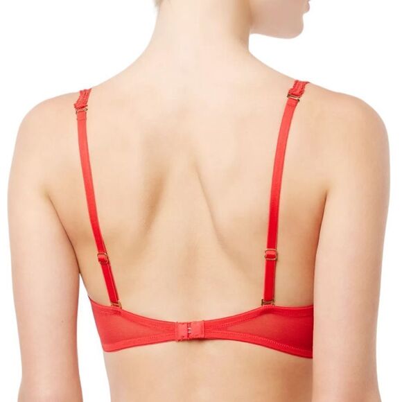 Natori Feathers Sheer Lace Bra 739023 bright red size 32 B/C - Picture 2 of 7
